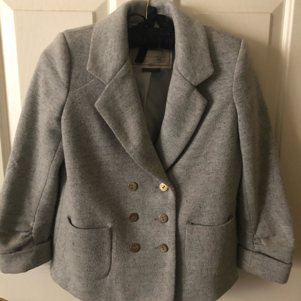 Anthropologie gray blazer